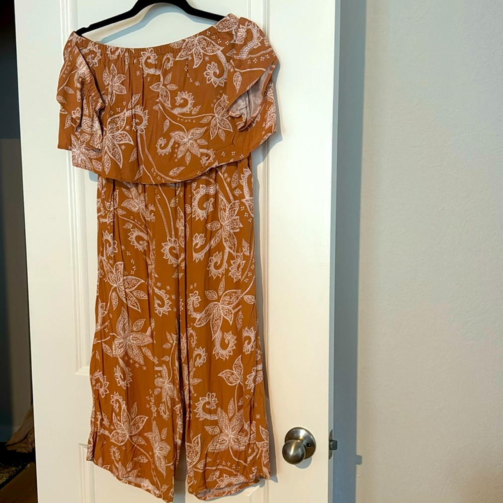 Floral off-the-shoulder romper
